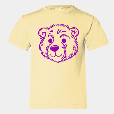 Purple Doodle Bear - Youth Garment Dyed Ringspun T-Shirt Thumbnail